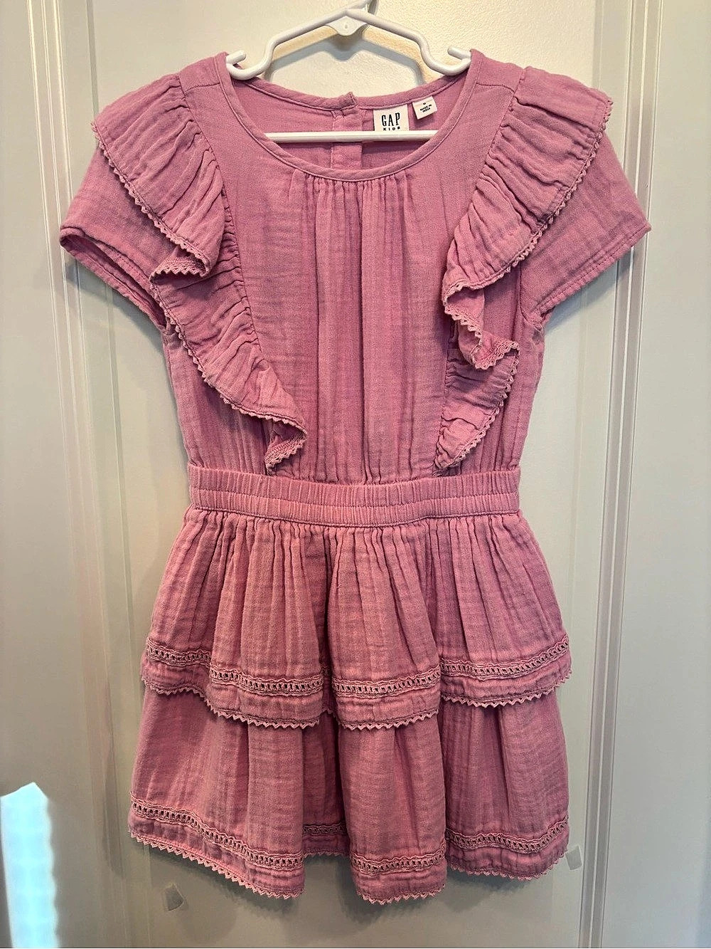 GAP Girls Pink Ruffle Dress, Size S